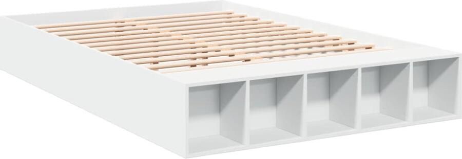 VidaXL -Bedframe-bewerkt-hout-wit-160x200-cm
