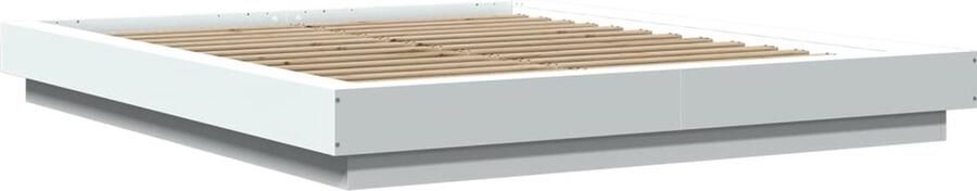 VidaXL -Bedframe-bewerkt-hout-wit-160x200-cm