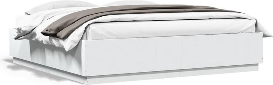 VidaXL -Bedframe-bewerkt-hout-wit-180x200-cm - Foto 3