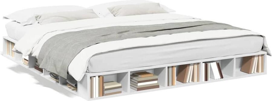 VidaXL -Bedframe-bewerkt-hout-wit-180x200-cm