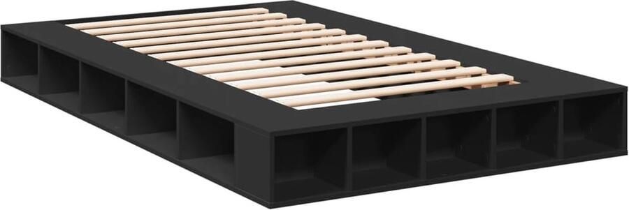 VidaXL -Bedframe-LED-massief-hout-zwart-140x190-cm - Foto 2