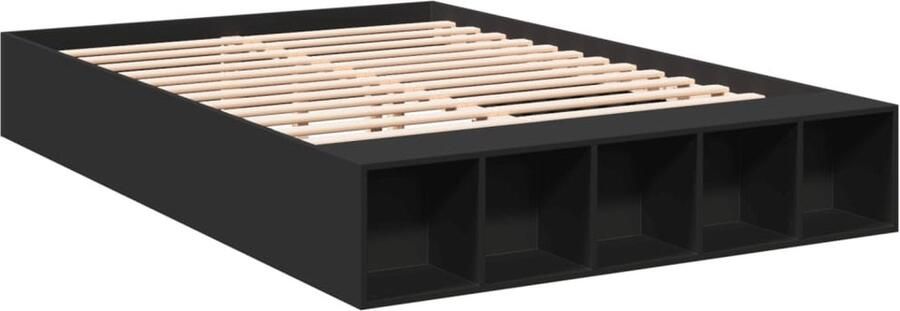VidaXL -Bedframe-bewerkt-hout-zwart-140x200-cm - Foto 2