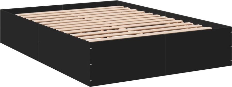 VidaXL -Bedframe-LED-massief-hout-zwart-140x190-cm - Foto 3