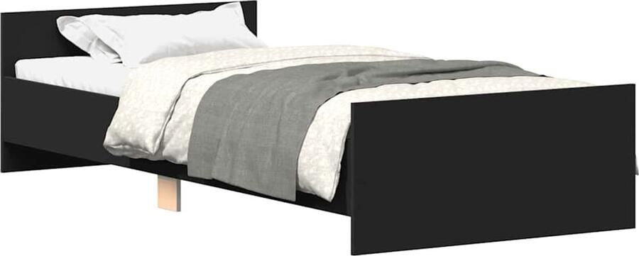 VidaXL -Bedframe-bewerkt-hout-zwart-100x200-cm - Foto 3