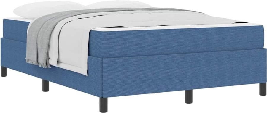 VidaXL Bedframe Anders Blauw 140 x 200 cm Katoenen stof