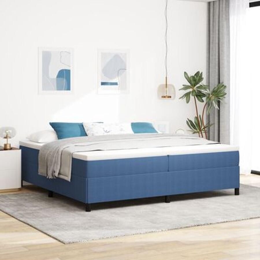 VidaXL Bedframe Blauw Hout Groot Platformbedframe Rechthoekig Modern