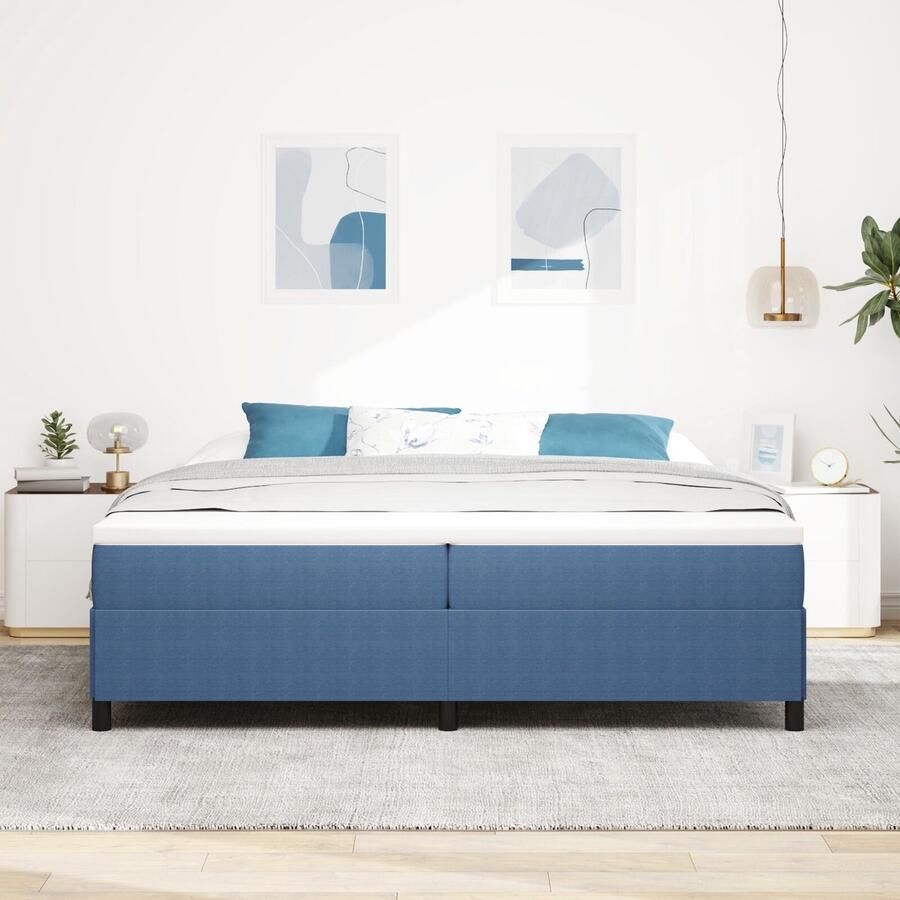 VidaXL Bedframe Blauw Hout Groot Platformbedframe Rechthoekig Modern - Foto 2