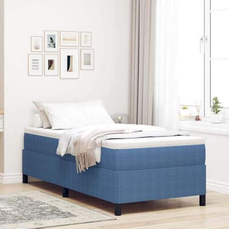 VidaXL Bedframe Blauw Hout en Metaal 90 x 190 cm Modern