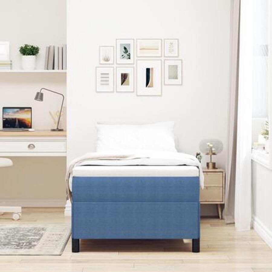 VidaXL Bedframe Blauw Hout 90 x 200 x 35 cm Platformbedframe