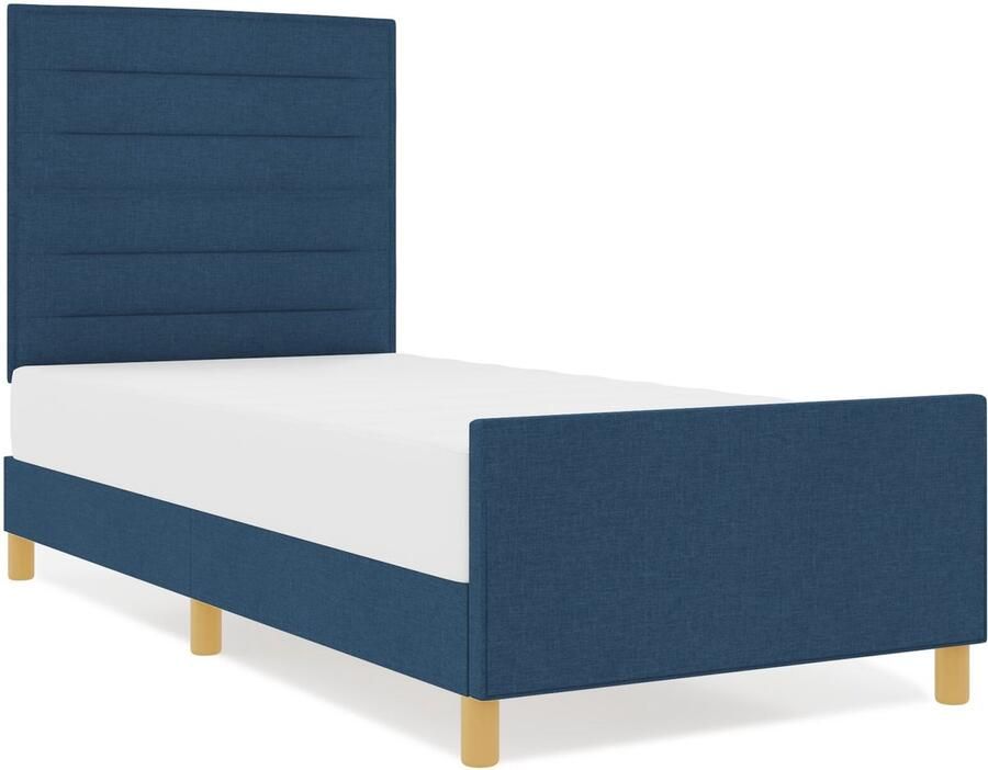 VidaXL Bedbodem Blauw Bewerkt hout 90 x 190 cm Bedbodem Rechthoekig - Foto 2
