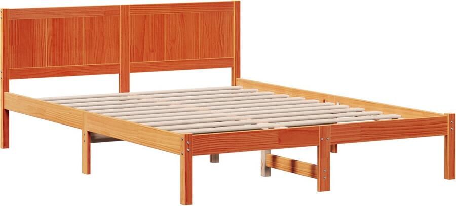 VidaXL Gewaxte Bruin Grenenhouten Bedframe Gewaxte bruin Massief hout