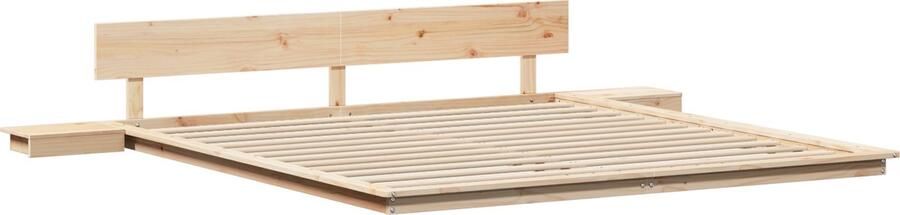 VidaXL Vloerbedframe met Nachttafels 200x200 cm Massief Hout