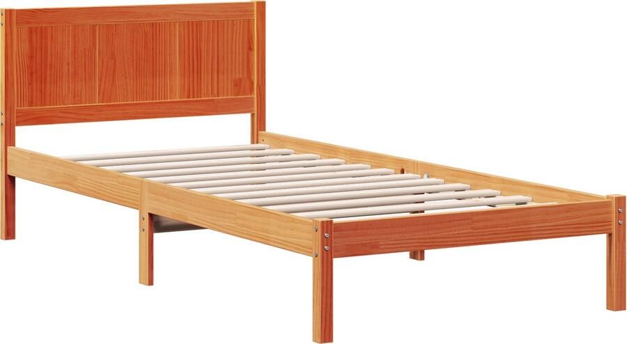 VidaXL Grenen Bedframe Gewaxte Bruin Massief Hout 100 x 200 cm Duurzaam