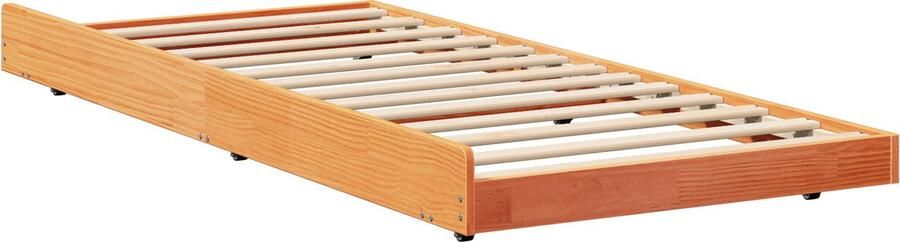 VidaXL Bed Frame Gewaxt Bruin Massief Hout 80 x 200 cm Bed Frame