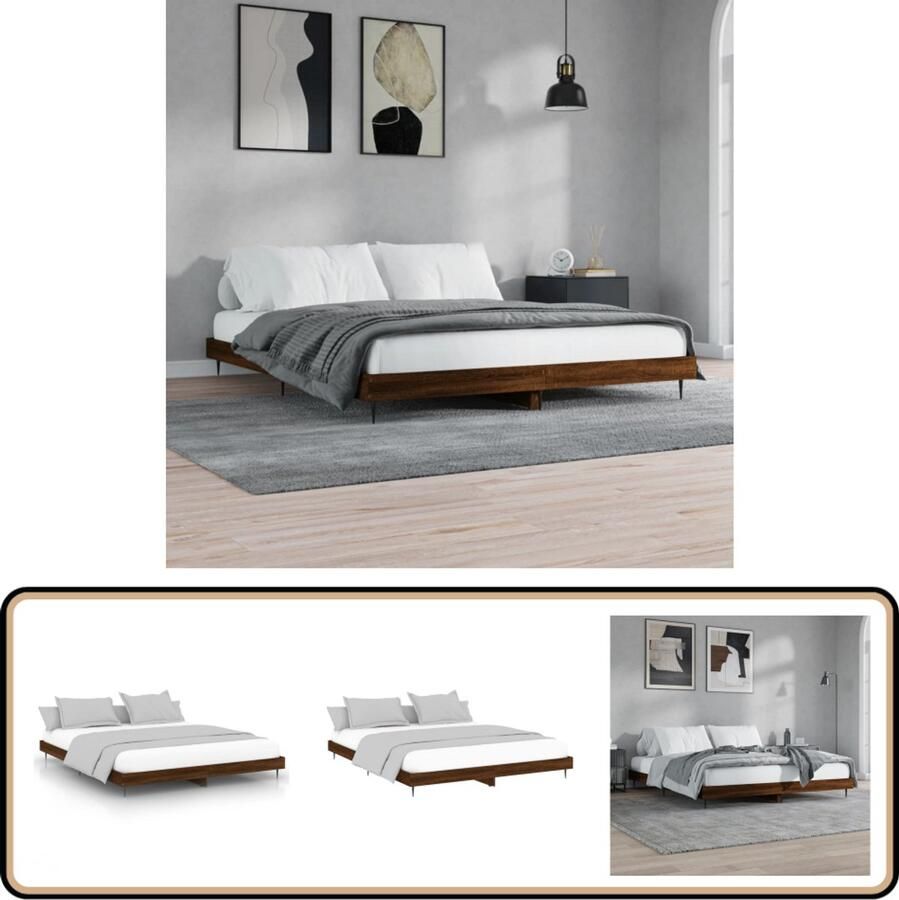 VidaXL Bedframe Bruin Eiken 120x200 cm Bruin Houten Bed Frame Houten Bed Frame Kopen Tweepersoons Bed Frame Boxspring Bed Frame