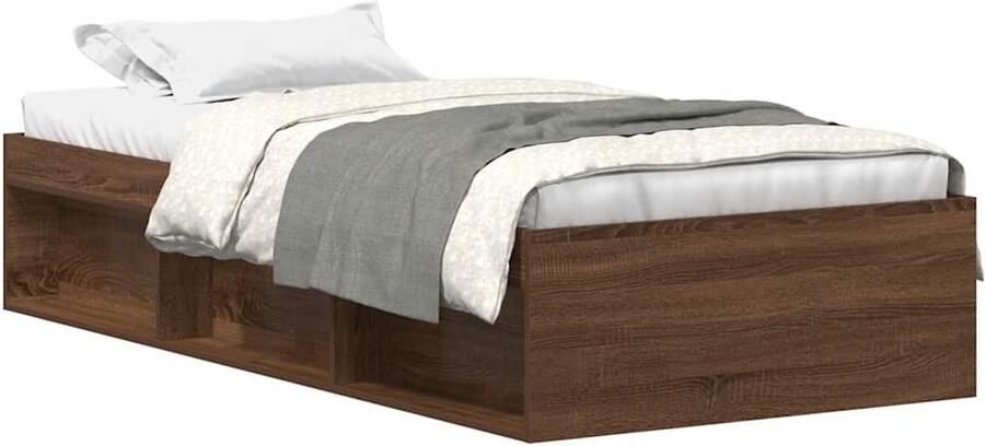 VidaXL -Bedframe-bruineikenkleurig-90x200-cm - Foto 3