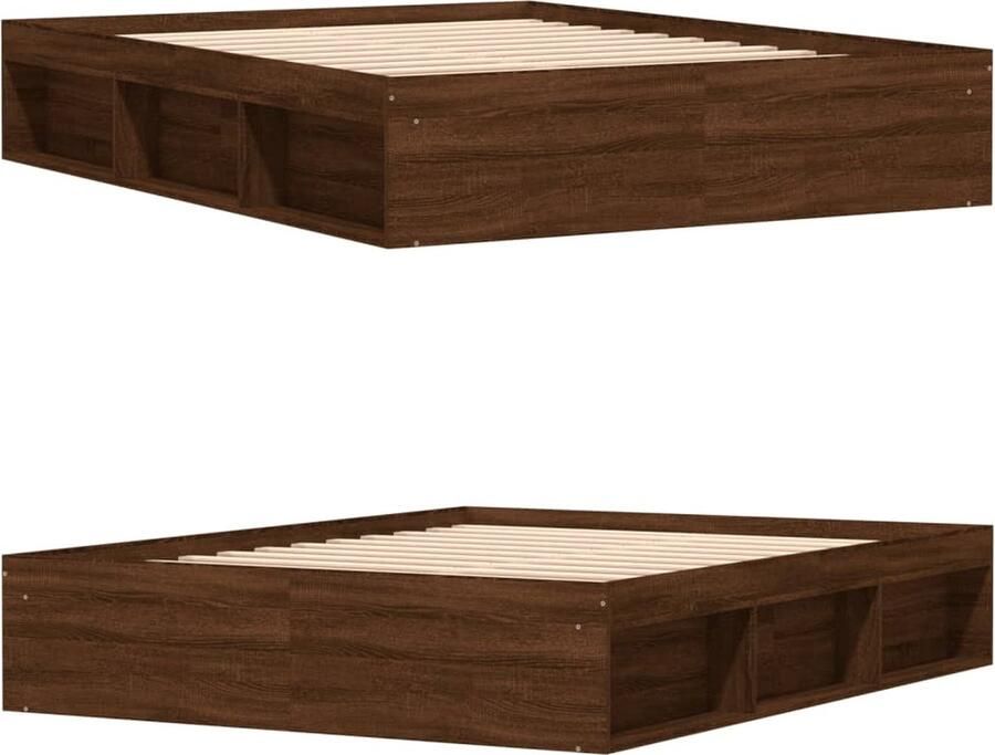VidaXL -Bedframe-bruineikenkleurig-140x200-cm - Foto 2