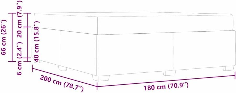 VidaXL Bedframe Cappuccino 180 x 200 cm Kunstleer