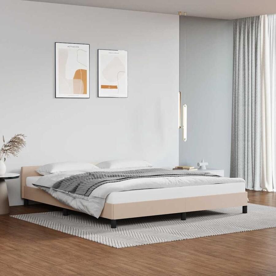 VidaXL Bedframe Cappuccino 180x200 cm Zonder matras Bed Frame Houten Bed Kapstok Bedroom Furniture Slaapkamers Design Bed Tweepersoons Bed Bruine Bed - Foto 2