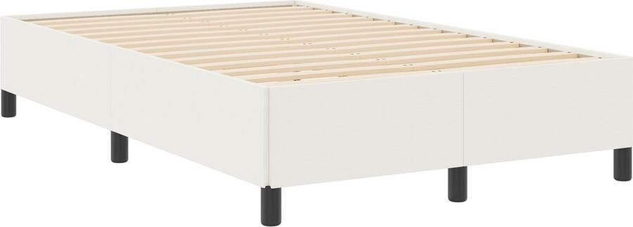 VidaXL Bedframe Crème Hout Metaal 120 x 200 cm Crème Platformbedframe