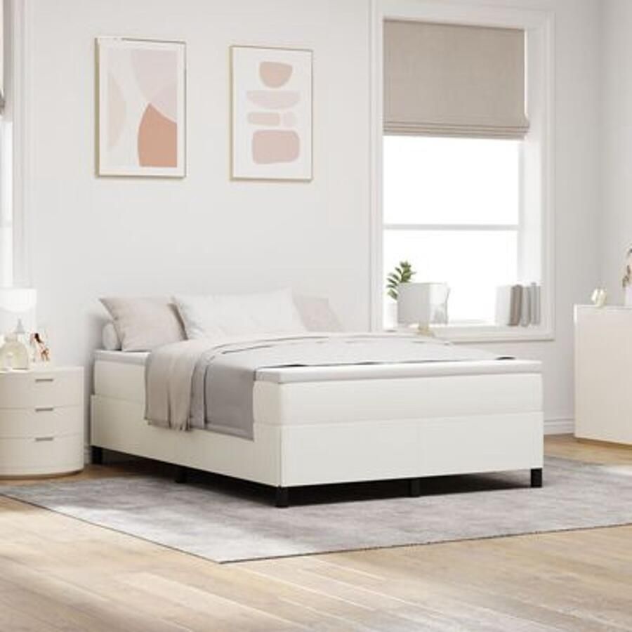 VidaXL Bedframe Crème Hout 140 x 200 cm Bedframe Rechthoekig Modern