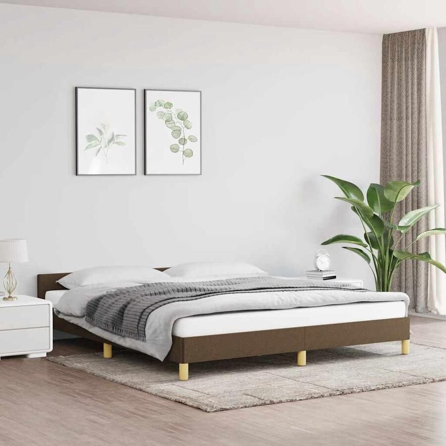 VidaXL Bedframe Donkerbruin 160x200 cm Bed Frame Donkere Bruine Bedframe Tweepersoons Bedframe Boxspring Frame Slaapcomfort Houten Bedframe Modern Bedframe Landelijke Bedframe - Foto 3