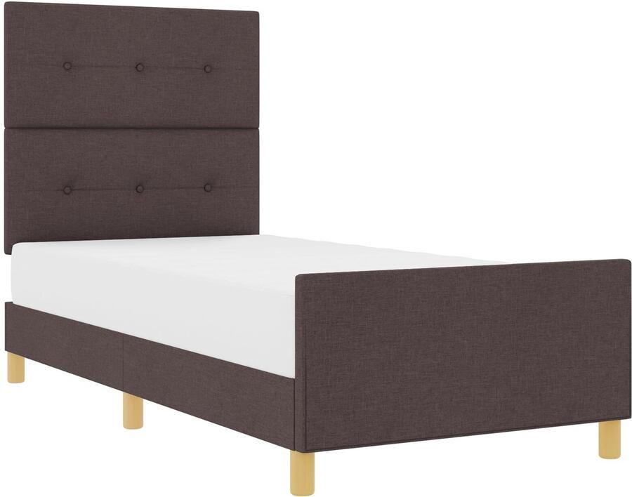 VidaXL Bedframe Set van 2 Donkerbruin Hout 90 x 200 cm Eenvoudig