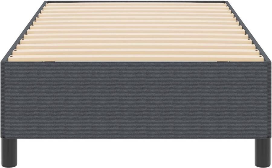 VidaXL Bedframe Donkergrijs Hout Metaal Stof 100 x 200 cm Bedframe - Foto 2