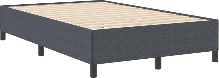 VidaXL Bedframe Donkergrijs Polyester 120 x 190 cm Platformbed - Foto 2