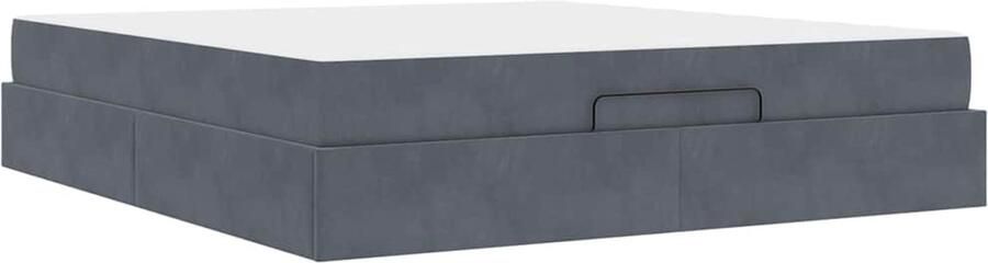 VidaXL Bedframe Donkergrijs 180 x 200 cm Fluweel - Foto 2
