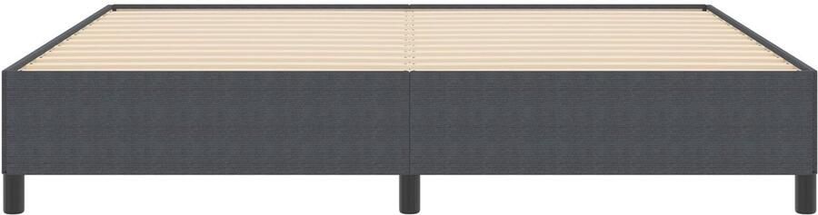 VidaXL Bedframe Donkergrijs Houten latten Metalen frame 200 x 200 cm