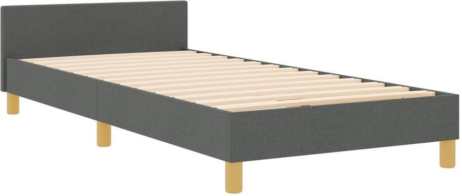 VidaXL Bedframe zonder matras Donkergrijs 120x190 cm Stof Set van 2 - Foto 2
