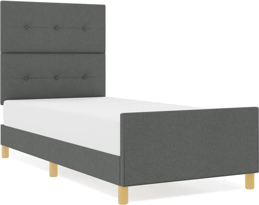 VidaXL Bed Frame Donker grijs Stof Eenpersoons Eenvoudig Bed Modern