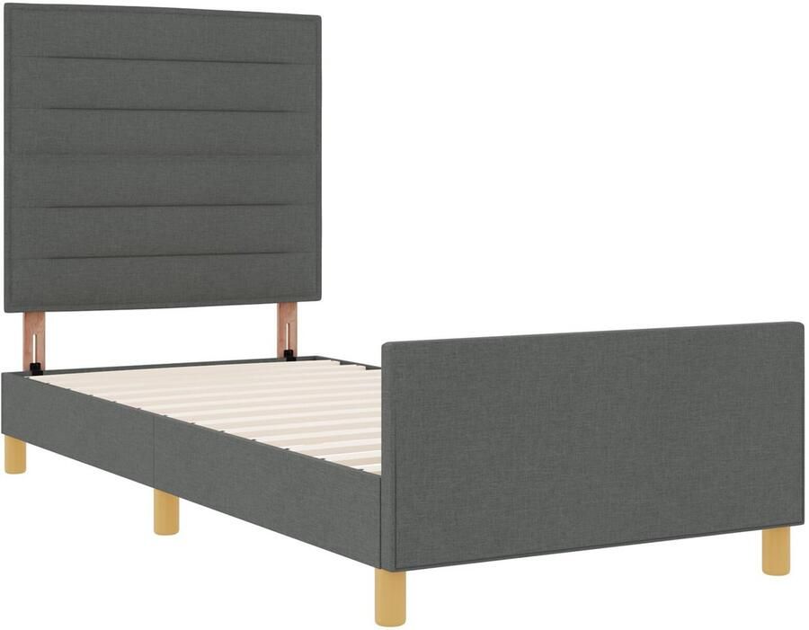 VidaXL Bedframe Donkergrijs Bewerkt hout 92 x 187 cm Bed Rechthoekig - Foto 2