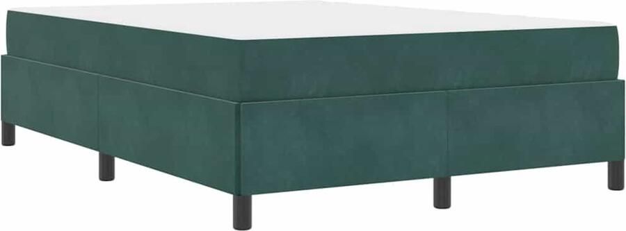 VidaXL Bedframe Donkergroen Wit en Groen 140 x 190 cm Fluweel