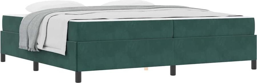 VidaXL Bedframe Donkergroen Groen en Wit 200 x 200 cm Fluweel