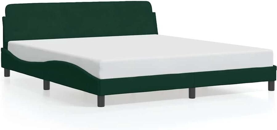 VidaXL -Bedframe-met-hoofdeinde-fluweel-donkergroen-180x200-cm - Foto 3