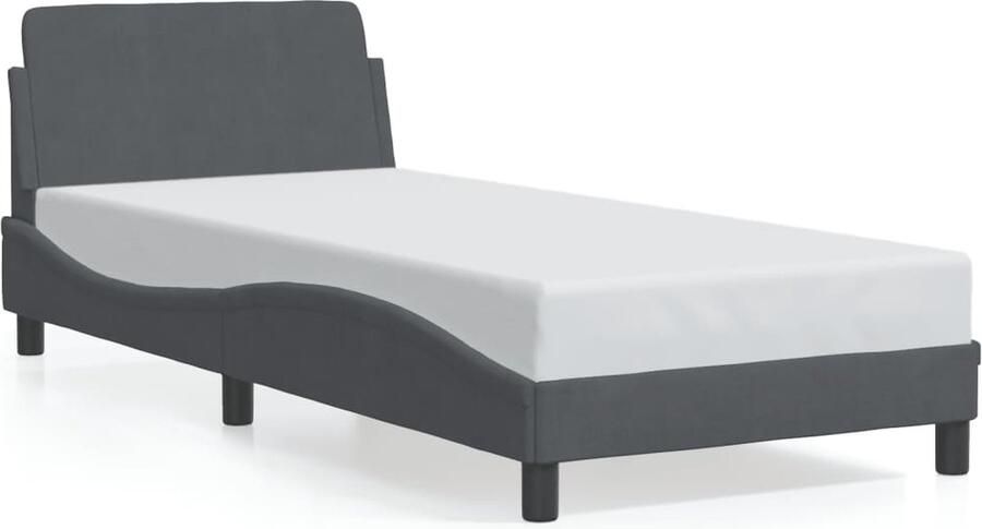 VidaXL -Bedframe-met-hoofdeinde-fluweel-donkergrijs-80x200-cm - Foto 3