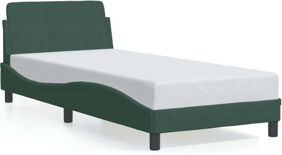VidaXL -Bedframe-met-hoofdeinde-fluweel-donkergroen-80x200-cm - Foto 3
