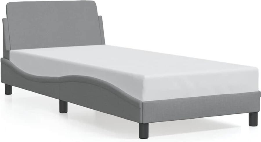 VidaXL -Bedframe-met-hoofdbord-stof-lichtgrijs-80x200-cm - Foto 3