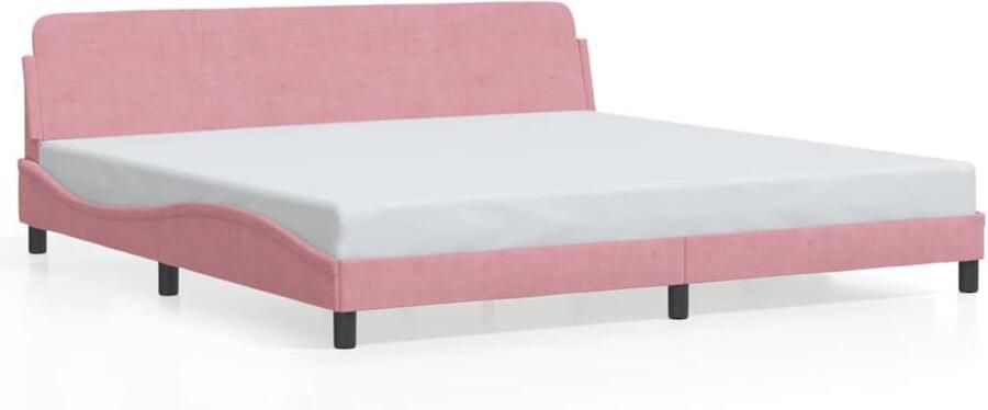 VidaXL -Bedframe-met-hoofdeinde-fluweel-roze-200x200-cm - Foto 3