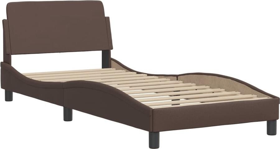 VidaXL Bedframe zonder matras Hvar kunstleer bruin 90x190 cm - Foto 3