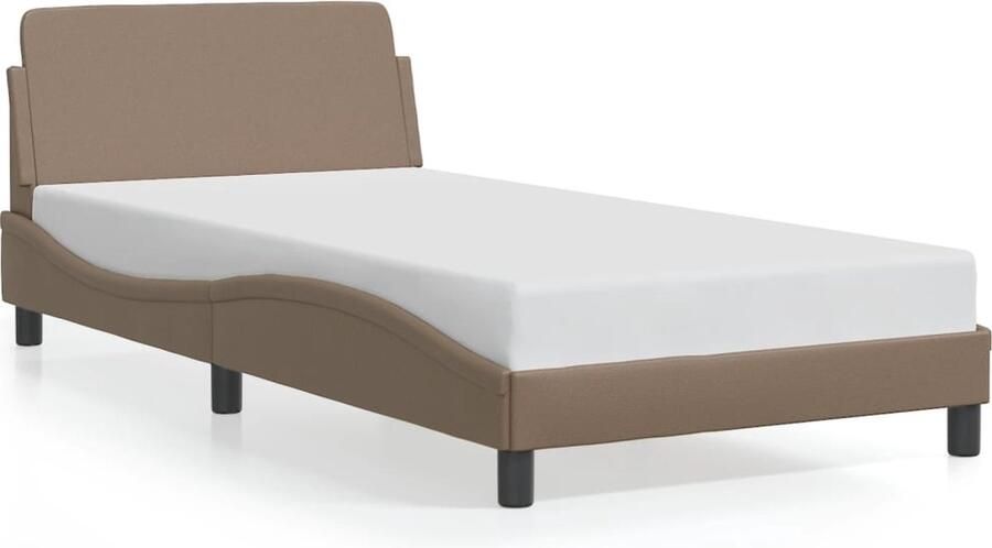 VidaXL Bedframe zonder matras Zadar kunstleer cappuccinokleurig 100x200 cm - Foto 4