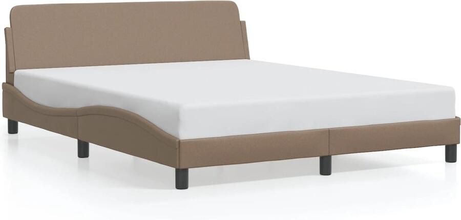 VidaXL -Bedframe-met-hoofdbord-kunstleer-cappuccinokleurig-160x200-cm - Foto 2