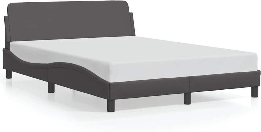 VidaXL -Bedframe-met-hoofdbord-kunstleer-grijs-120x200-cm - Foto 3