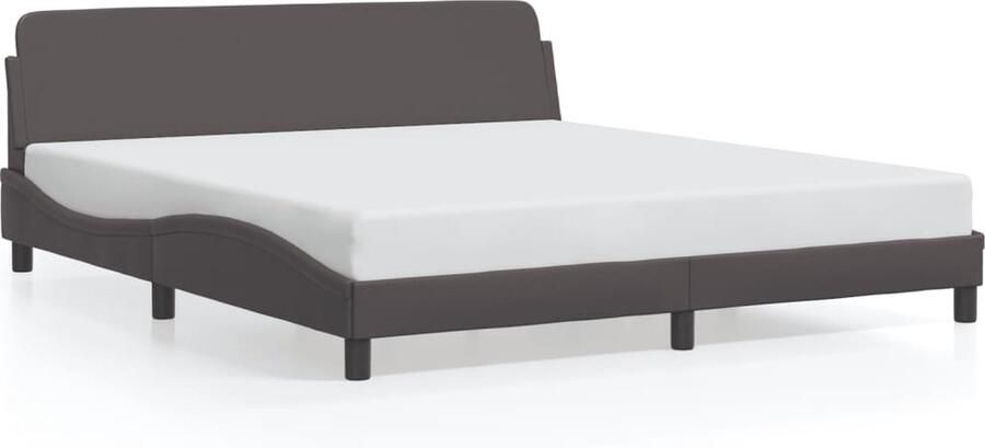 VidaXL -Bedframe-met-hoofdbord-kunstleer-grijs-180x200-cm - Foto 2