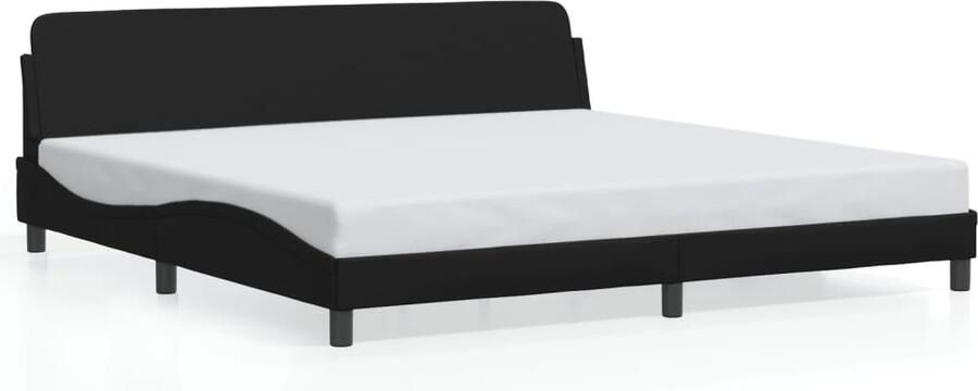 VidaXL -Bedframe-met-hoofdeinde-kunstleer-zwart-200x200-cm - Foto 2
