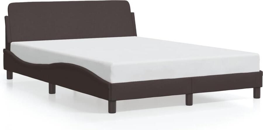 VidaXL Bedframe zonder matras stof donkerbruin 140x190 cm - Foto 4