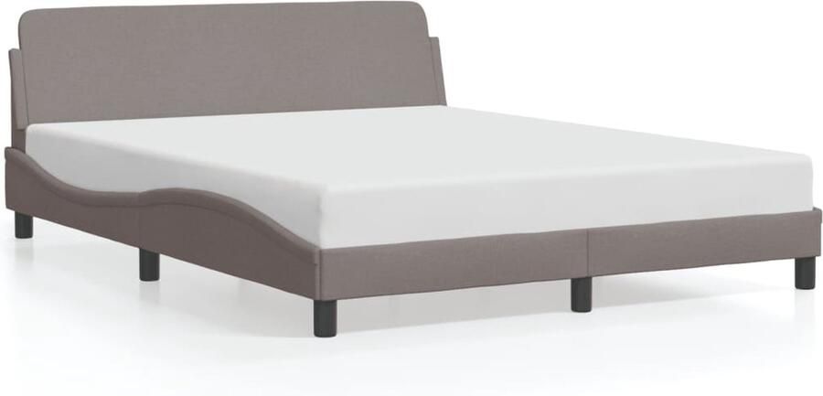 VidaXL -Bedframe-met-hoofdbord-stof-taupe-160x200-cm - Foto 2