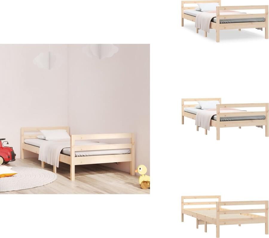 VidaXL Bedframe Eenpersoonsbed Bed Bedframe zonder matras massief grenenhout 90x190 cm